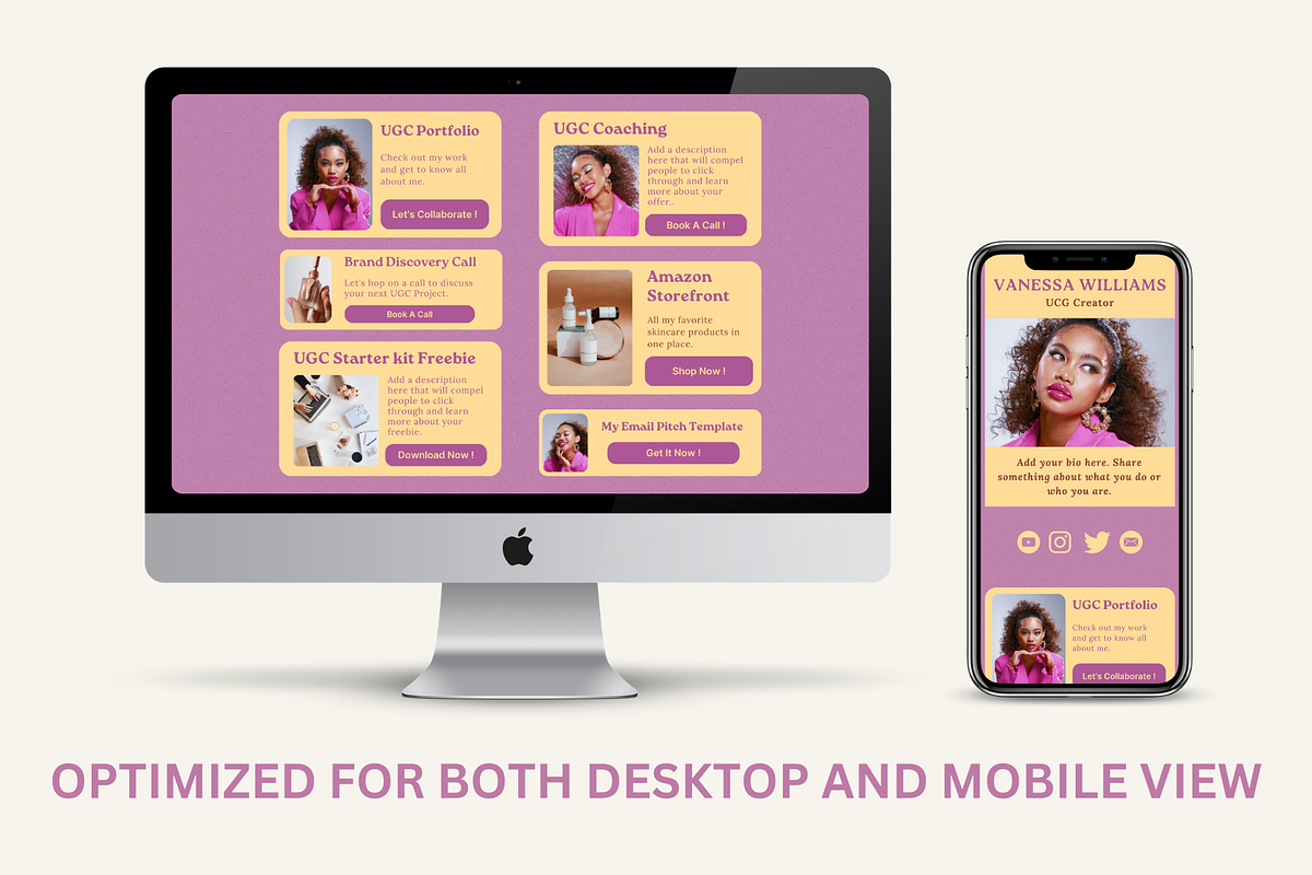Instagram Link In Bio Website Canva, a Landing Page Template by The Chaos Project (Photo 5 of 8)