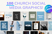 100 Church Social Media Graphics, a Social Media Template by Blue River Studio (Thumbnail 1 of 5)