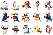 Christmas Funny Bird with Wine, an Illustration by DreamArtGraphic (Thumbnail 3 of 5)
