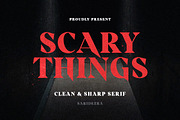 Scary Things - Sharp Serif, a Serif Font by Sarid Ezra (Thumbnail 1 of 6)
