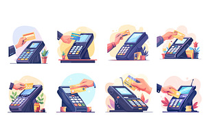 Contactless payment. Hands hold, a Technology Illustration by Stock-Smart-Start