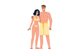Young couple enjoying summer holiday, a Person Illustration by pikepicture