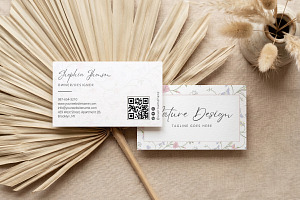 Floral Business Card Canva Template, a Business Card Template by Arslan