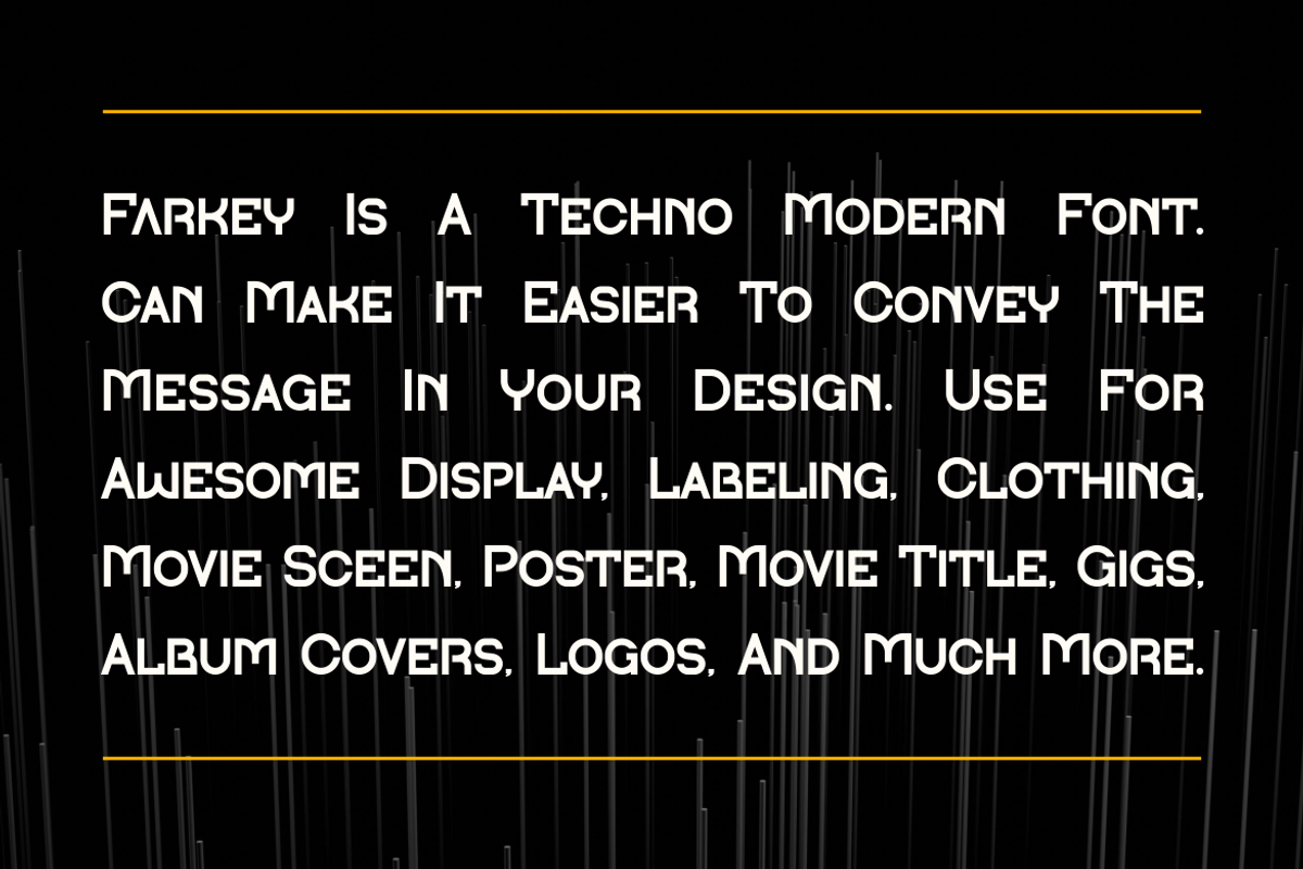 Farkey - Modern Techno Font, a Sans Serif Font by Viswal Studio (Photo 2 of 10)