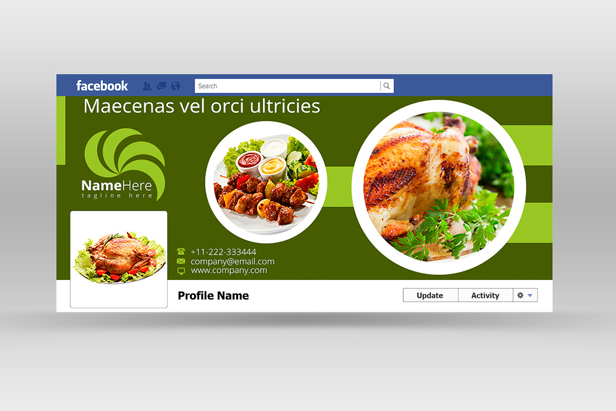 Yummy Food Facebook Cover, a Templates & Theme by themexriver
