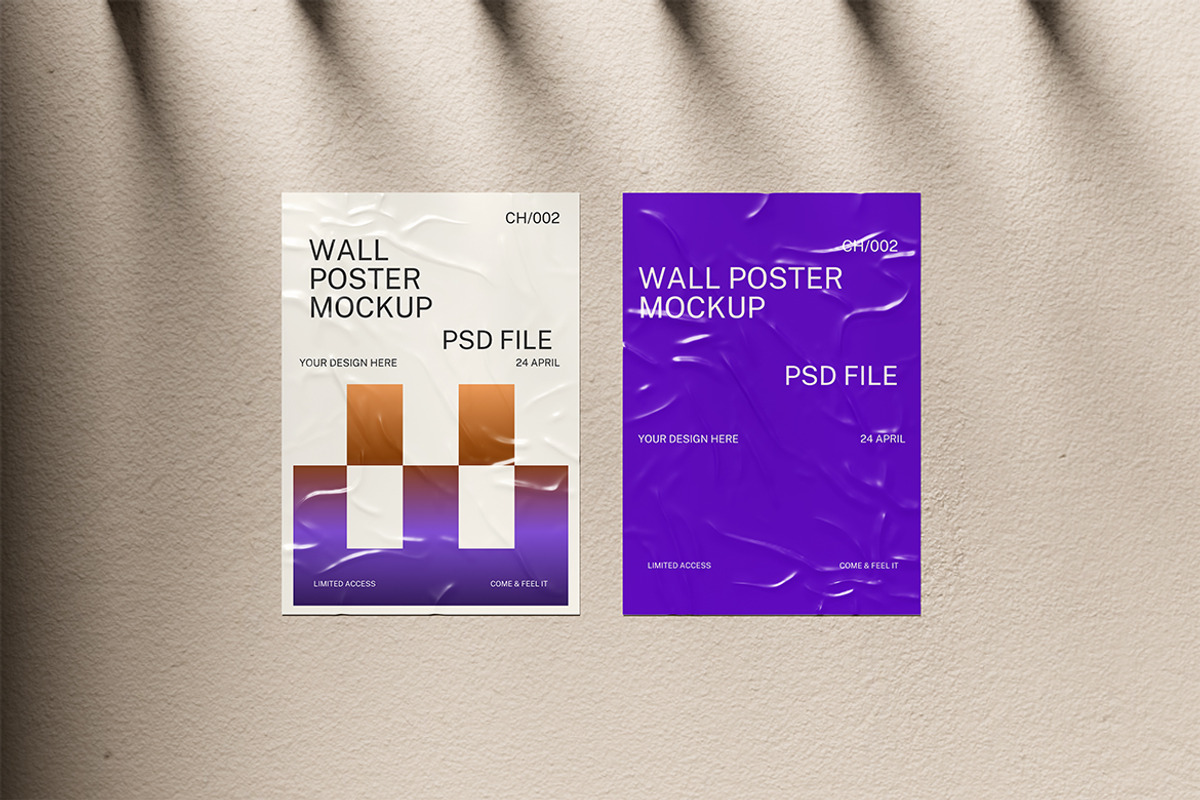 Wall Poster Mockup, an Advertising Mockup by xavier_studio (Photo 2 of 5)