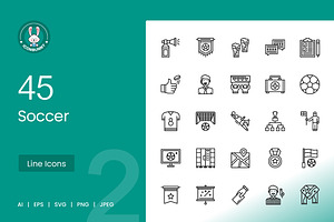 Soccer Line Icons, an Icon by IconBunny