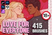 Procreate love couple pose brushes, a Brush Add-On by Revabrush (Thumbnail 1 of 7)