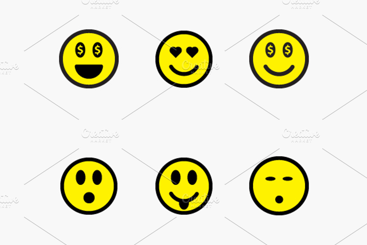 Smiley, Sad, Happy Faces Vector preview 2