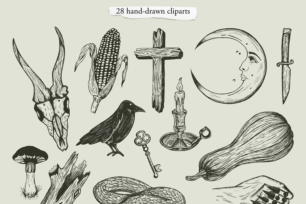 Southern Gothic Graphic Set, a Seasonal Illustration by Valerie (Photo 3 of 8)