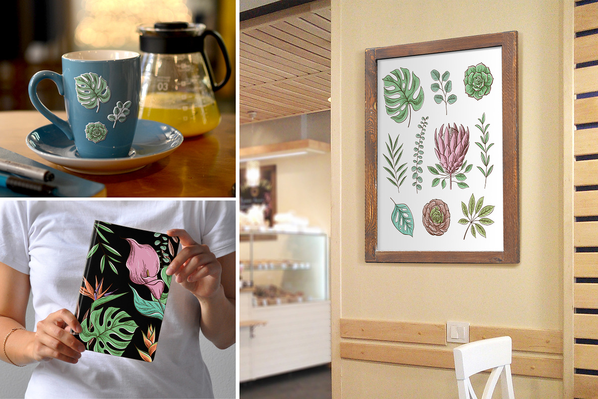 Tropical floral set | 105 elements!, an Object Illustration by bariskina (Photo 12 of 14)