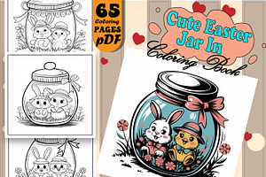 Cute Easter Jar in Coloring Pages, an Animal Illustration by Design Home