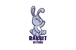 Sitting Rabbit Cartoon Logo, a Branding & Logo Template by Gumrega Studio