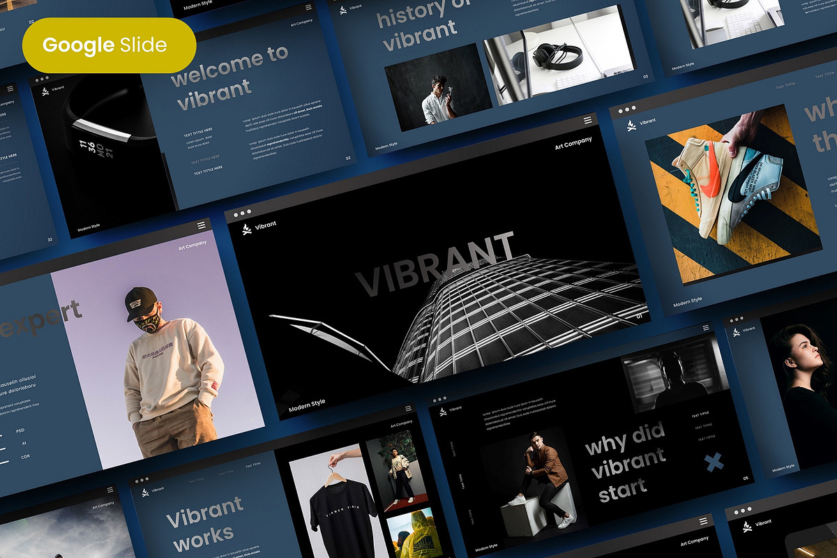 Vibrant - Business Google Slide, a Presentation Template by Dens Creative Studio (Photo 1 of 6)