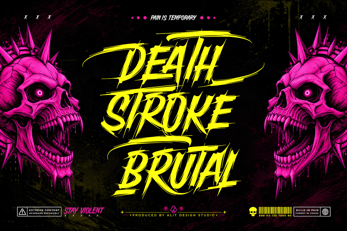 Brutal Rioter Typeface, a Script Font by alit design (Photo 3 of 20)