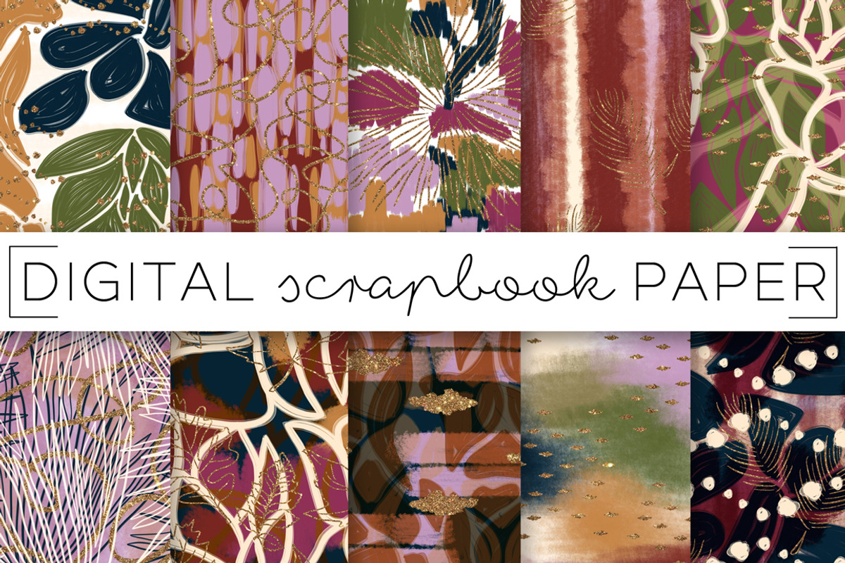 Jewel Toned Abstract Paper Set, a Pattern Graphic by TWG Designs (Photo 1 of 3)