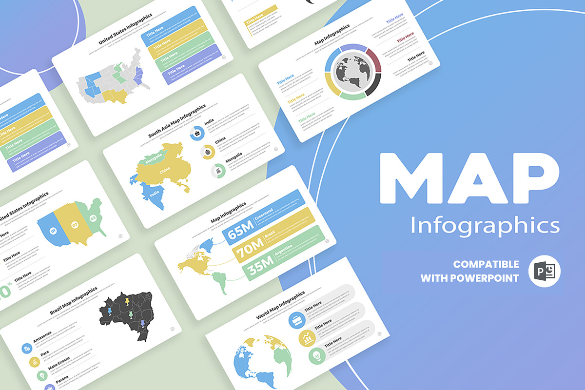 Map Infographic Google Slide, a Presentation Template by Mighty-Slide (Photo 1 of 8)
