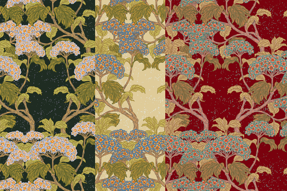Hydrangea Botanical Seamless Pattern, a Pattern Graphic by NayaChu (Photo 1 of 10)