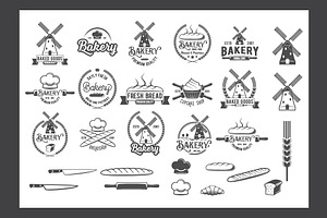 Collection of vintage bakery logos