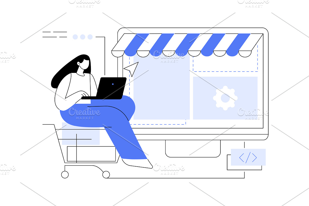 Creating online shop isolated, a Technology Illustration by Visual Generation