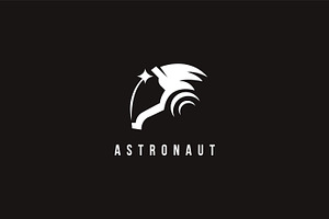 Minimalist Astronaut Star Logo Icon