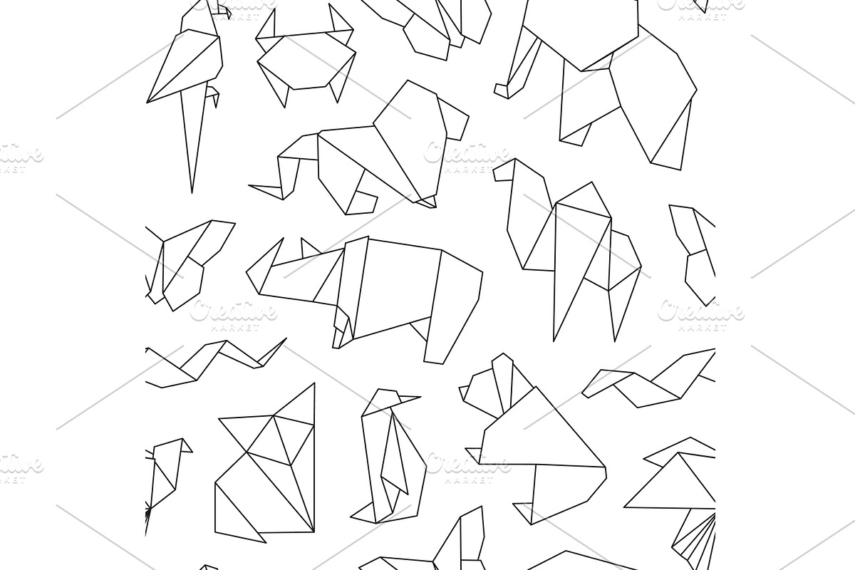 Line animal seamless pattern, an Animal Illustration by LadadikArt
