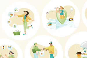 Food & Meal Delivery Illustrations