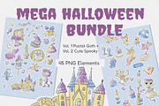 Cute Spooky Pastel Halloween Bundle, an Object Illustration by ArtyCats (Thumbnail 1 of 6)
