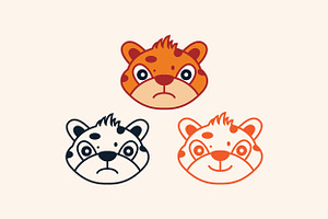 Tiger Or Cub Cute Smile Logo