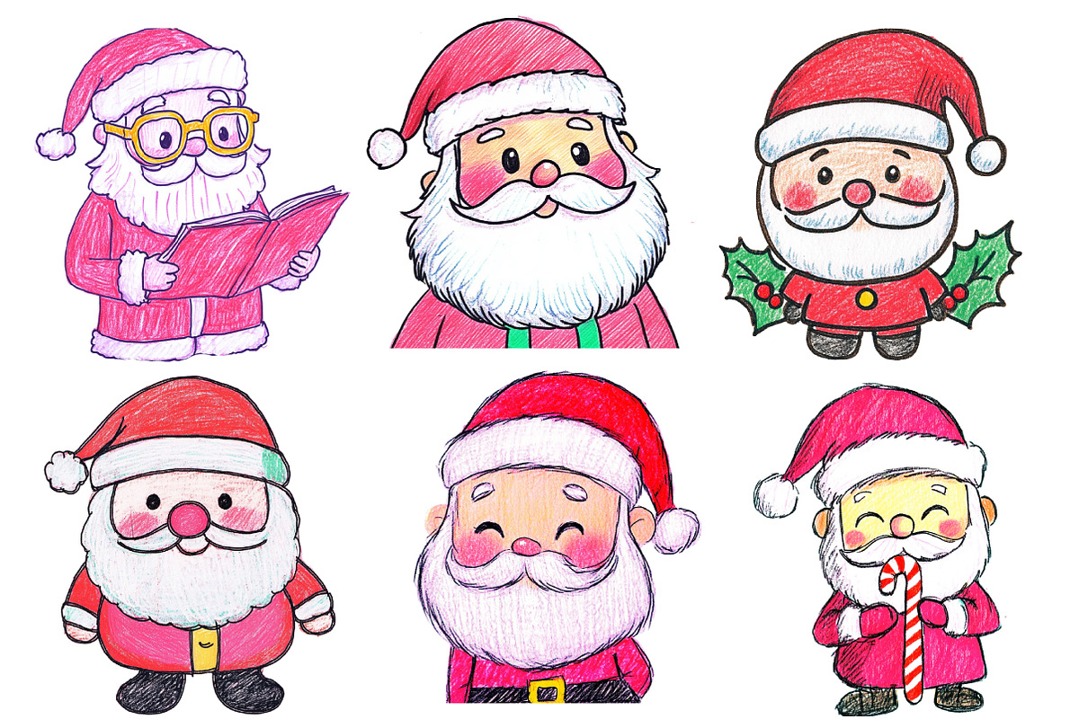 Vintage Santa Sublimation Bundle, an Illustration by Designworld (Photo 2 of 5)