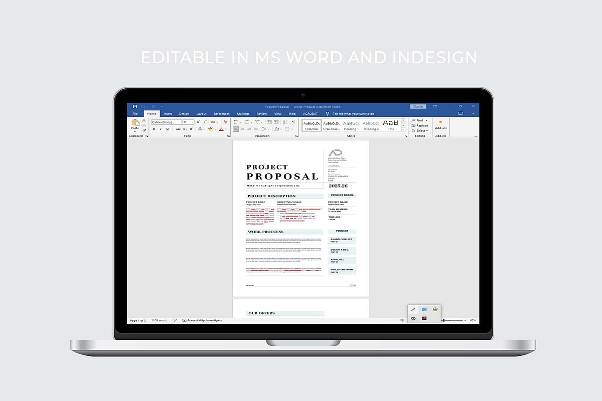 Proposal | MS Word & Indesign, a Stationery Template by design_hut (Photo 7 of 7)