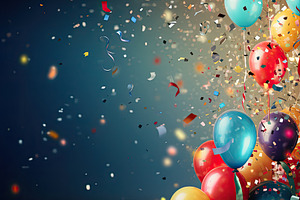 Colorful and festive birthday backgr, a Photo by SaroStock