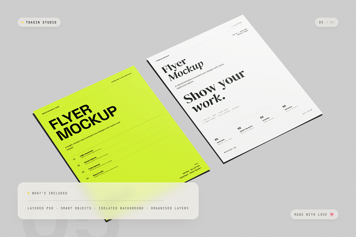 US Letter Flyer Mockup, an Advertising Mockup by Toasin Studio (Photo 5 of 7)