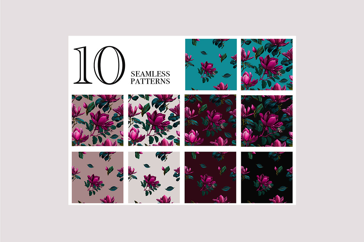 Magnolia pattren design, a Decorative Illustration by Irena Matiash shop (Photo 6 of 6)