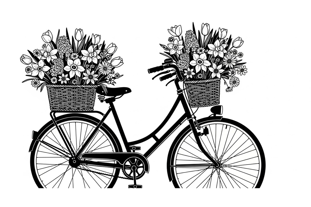 Flower Bicycle Silhouette Bundle, an Illustration by Gaye Art (Photo 23 of 31)