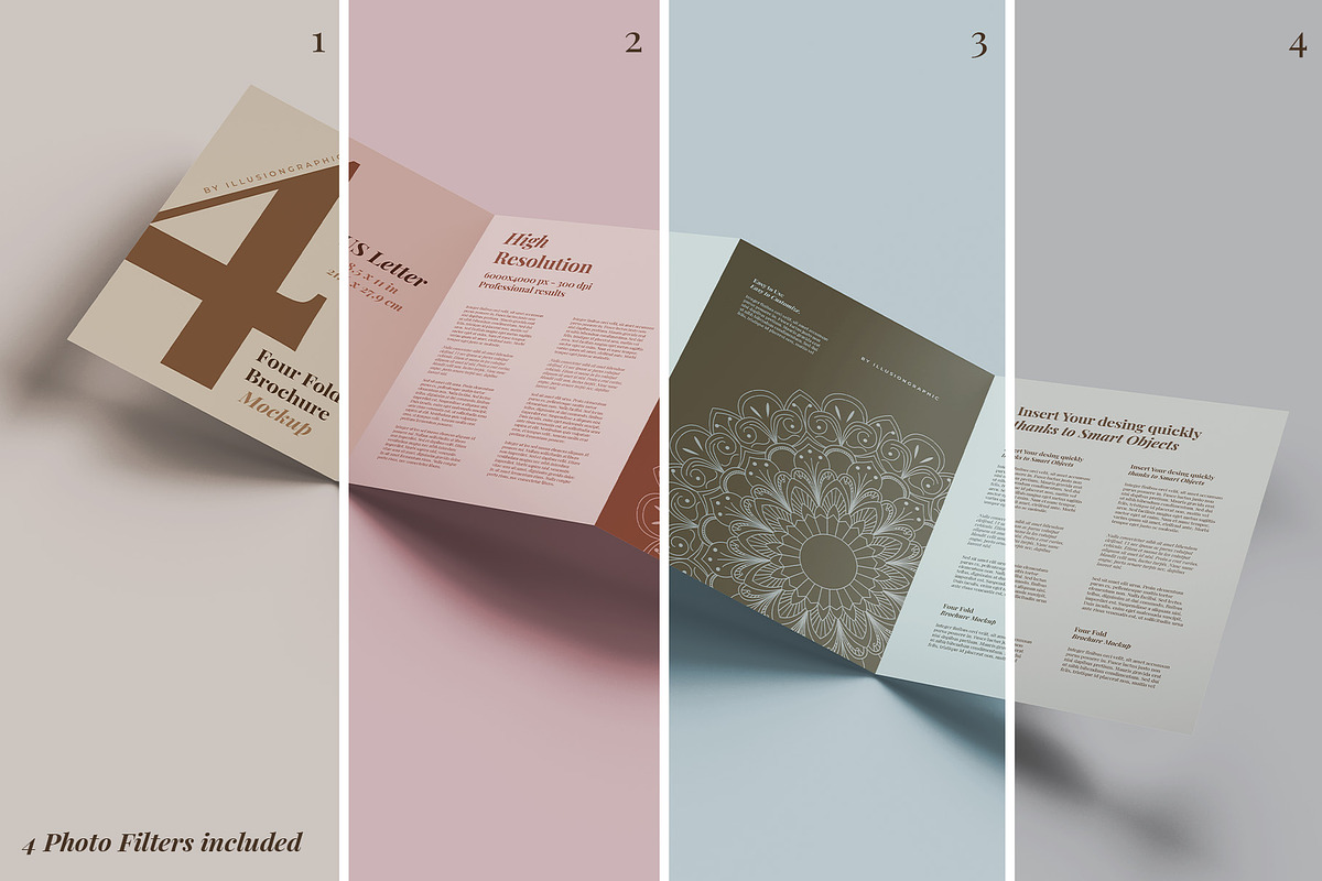 4 Fold US Letter Brochure Mockup, an Advertising Mockup by Illusiongraphic (Photo 10 of 20)