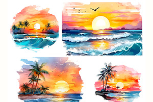 Sunset Beach Png Clipart - 10 Png