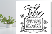 Happy Easter Bunny Coloring Book, an Animal Illustration by Design Zone (Thumbnail 3 of 5)
