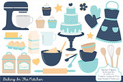 Blue Kitchen Baking Clipart, an Illustration by Amanda Ilkov (Thumbnail 1 of 4)