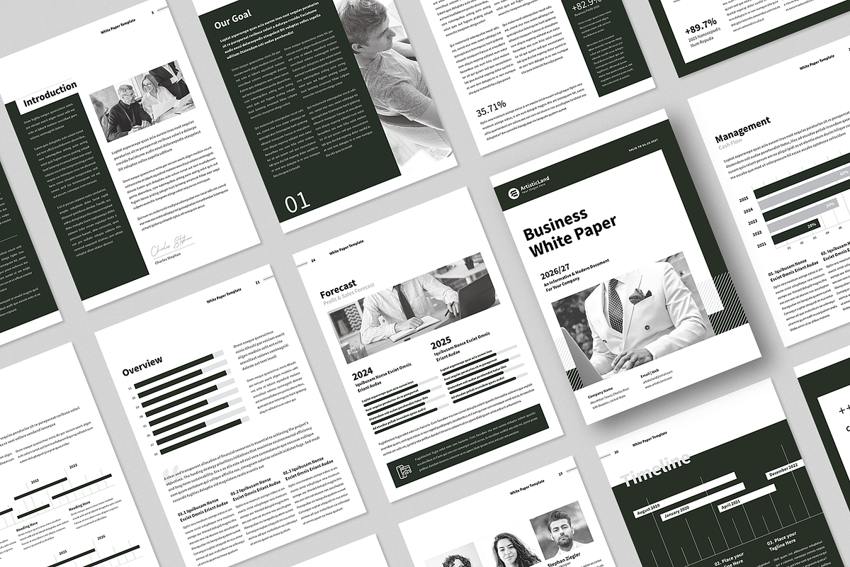 White Paper | Canva, Word, PPTX, InD, a Brochure Template by ArtisticLand (Photo 2 of 14)