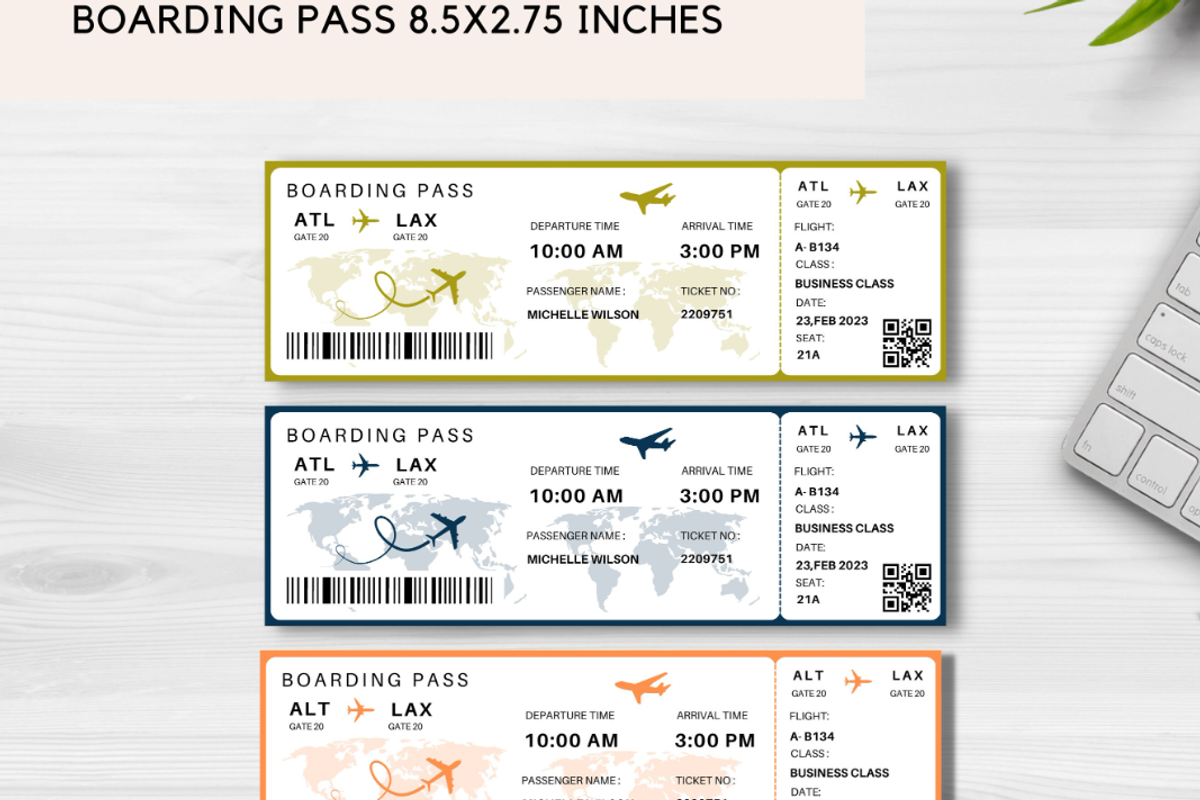 Editable Boarding Pass Template, a Card Template by YasdeyDesigns (Photo 7 of 9)