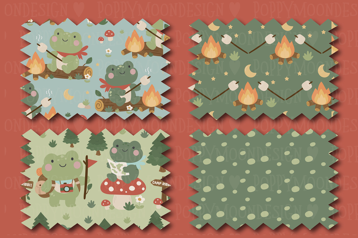Frog Tales clipart & paper set, an Animal Illustration by Poppymoondesign (Photo 3 of 5)