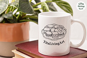 Rococo Strawberry Tea Time Line Art, a Food Illustration by TitaLivingArt (Thumbnail 6 of 7)
