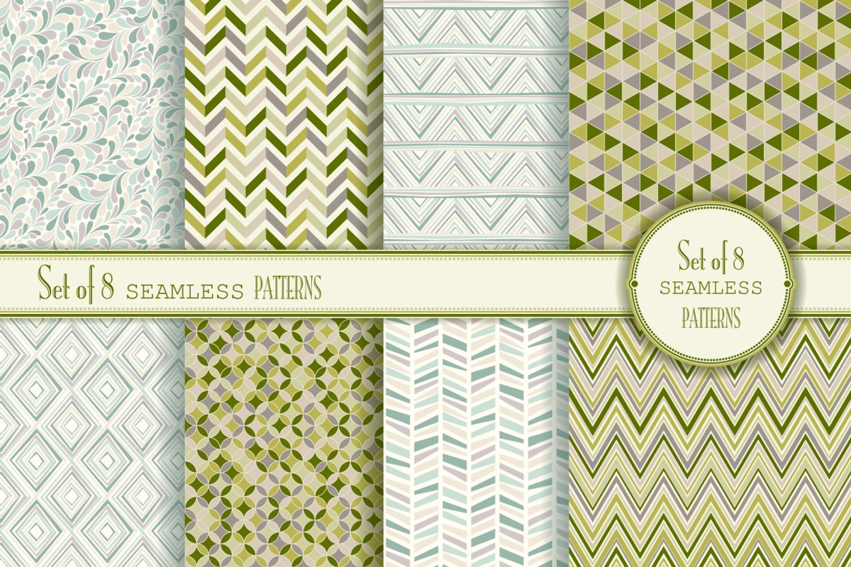 Set of 8 seamless Geometry Patterns, a Pattern Graphic by NataLito (Photo 1 of 5)