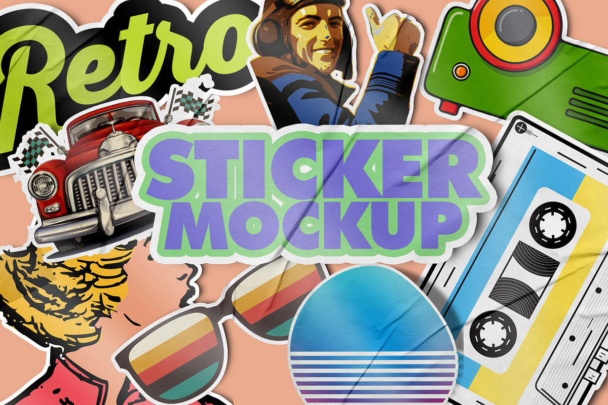 Custom Sticker Mockup, a Packaging Mockup by Defa Visual (Photo 1 of 12)