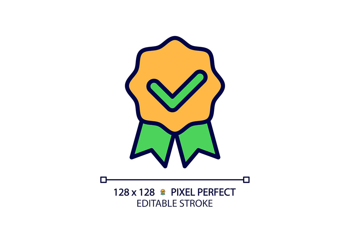 Award badge with check mark, an Icon by IMG Visuals