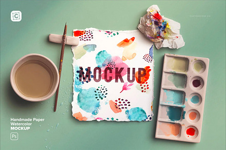 Handmade Paper Watercolor Scene