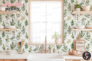 Kitchen PSD Wallpaper Mockup, a Product Mockup by Printable Pretty Studio