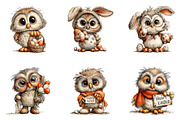 Whimsical Easter Owl Clipart, an Illustration by CreationArt (Thumbnail 4 of 7)