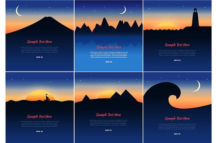 Beautiful lanscapes silhouettes